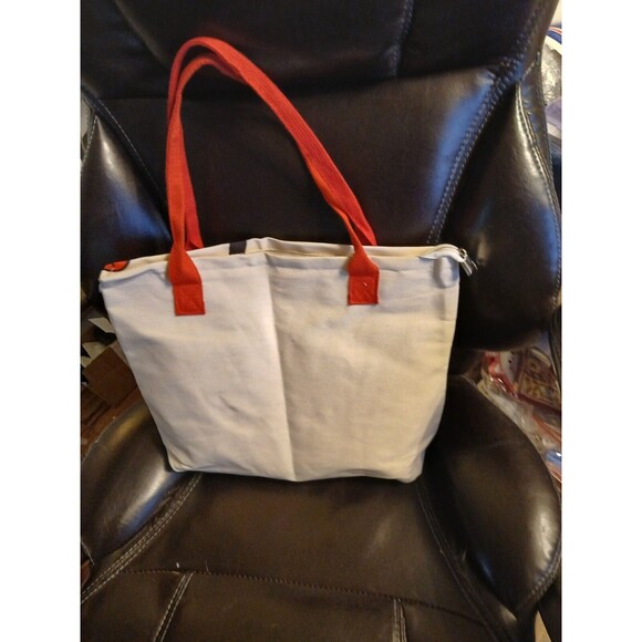 Large Canvas Disney Pluto Weekender Bag Tote 12" Red Handles Lined - Picture 8 of 10